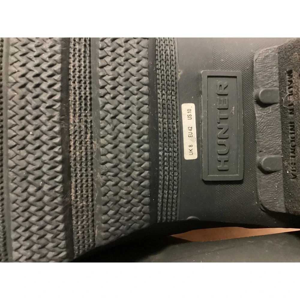 Hunter Original Short Rain Boots Women 10 Gray Matte Waterproof Rubber Buckle
